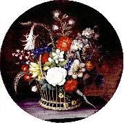 magdalene margrethe barens korg med blomster oil painting on canvas